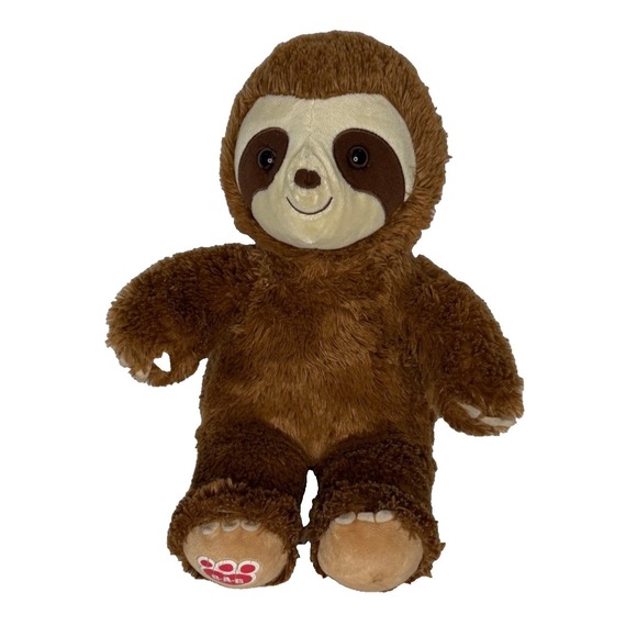 Build-A-Bear sloth brown plush‎ stuffed animal 2019 B-A-B logo foot 14" - Picture 2 of 4